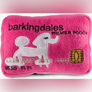 BARKINGDALES Credit Card Squeaky Dog Toy Pink New